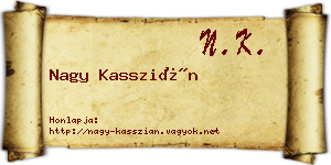 Nagy Kasszián névjegykártya